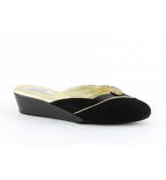 women's slippers DIVA HI  (4.5cm wedge)  black suede
